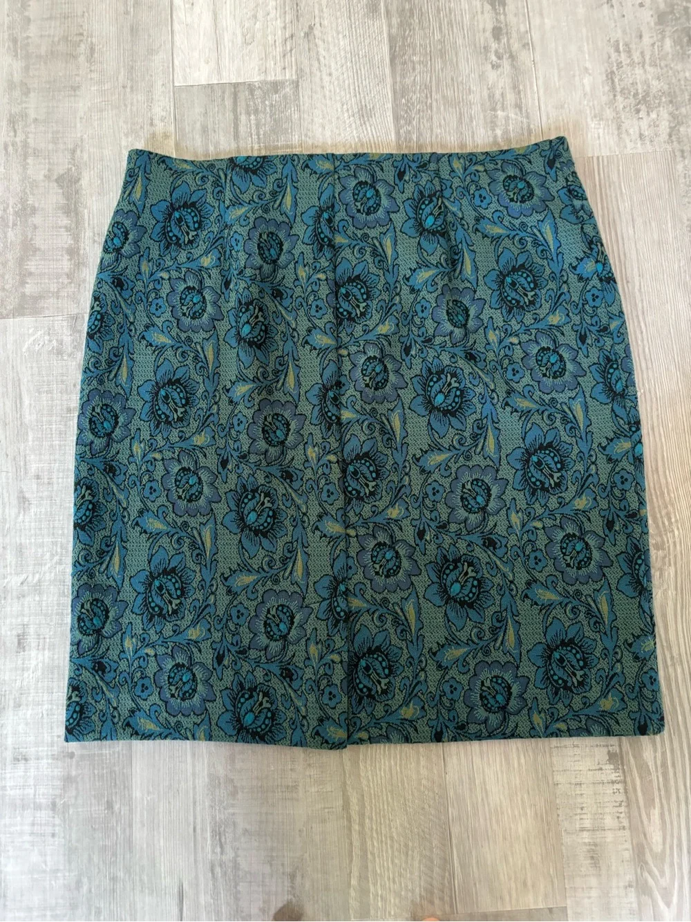 J. Jill Blue Floral Jacquard Mini Skirt